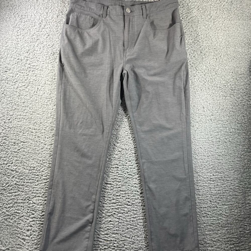 PGA Tour Performance Golf Pants Mens 34x30 Gray Stretch 5 Pocket Trousers
